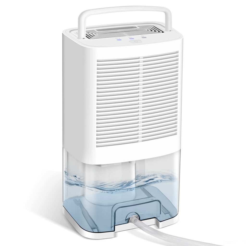 High-Efficiency Basement Dehumidifier With Drain Hose