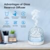 200ml Ultrasonic Aroma Diffusers with Glass Reservoir