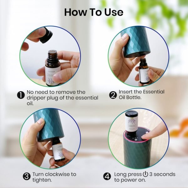 Automatic Aluminum Alloy Waterless Essential Oil Car Diffuser