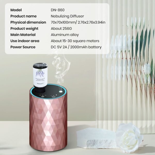 Automatic Aluminum Alloy Waterless Essential Oil Car Diffuser